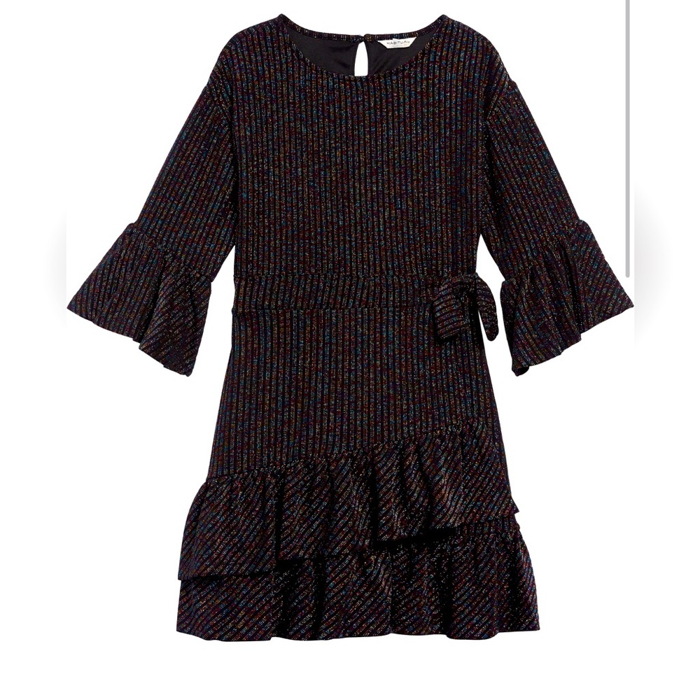 NWOT Habitual Size 12 Girls Remy Rainbow Wrap Dress Metallic Dressy
